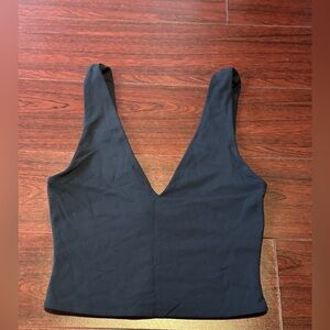 Babaton Contour Black Deep V Crop Top